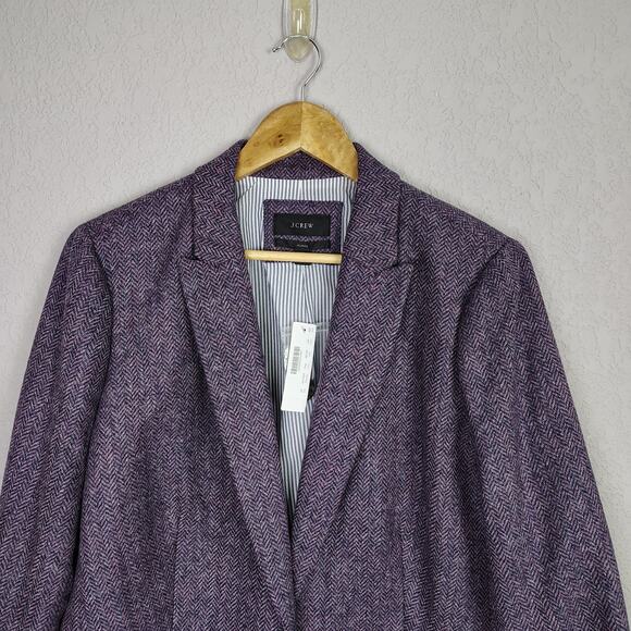 J. Crew Parke Blazer in Purple Herringbone English Wool Size 20 - Picture 8 of 14